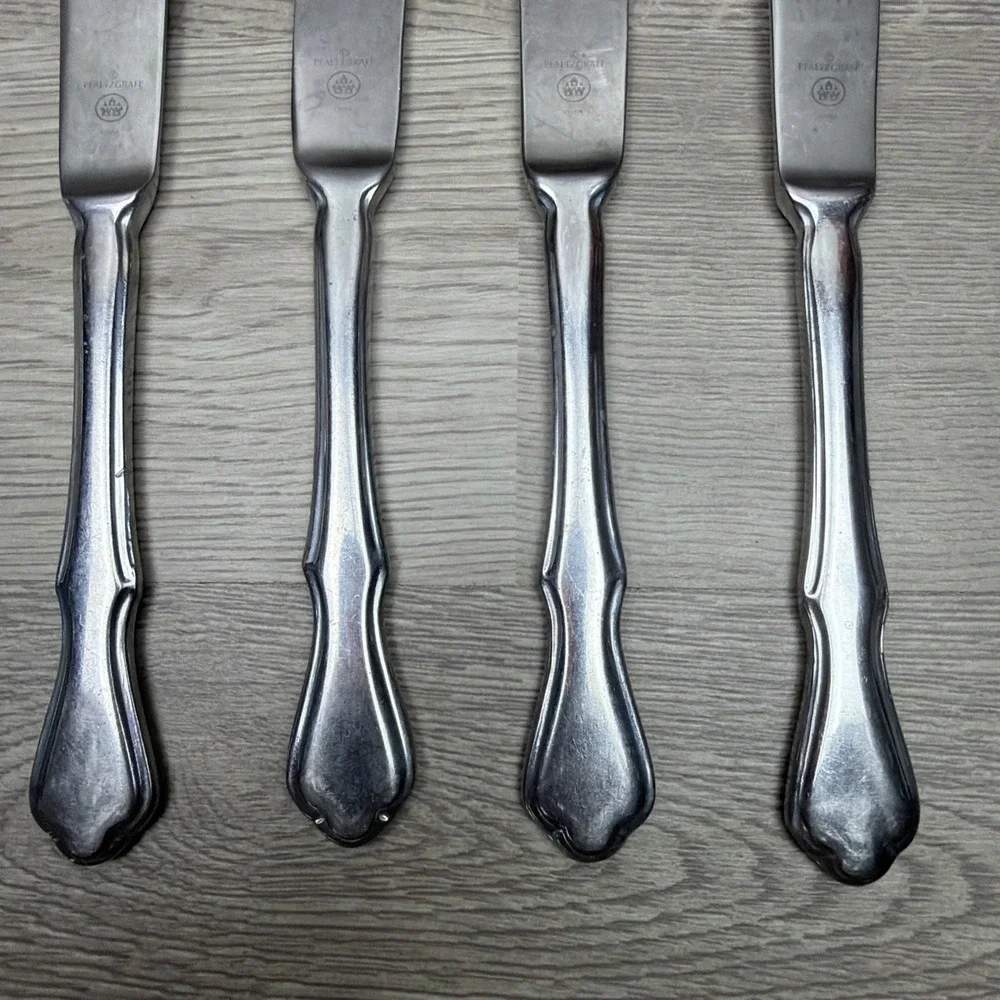 Pfaltzgraff Briarwood Stainless Steel Flatware Knife Set Of 6   Glossy Finish